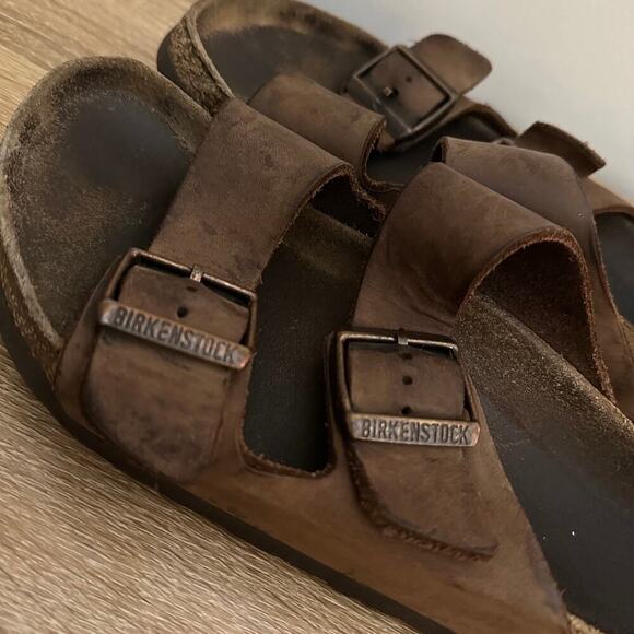 Birkenstock Arizona Brown Leather Sandals Size 7 US - Picture 4 of 6